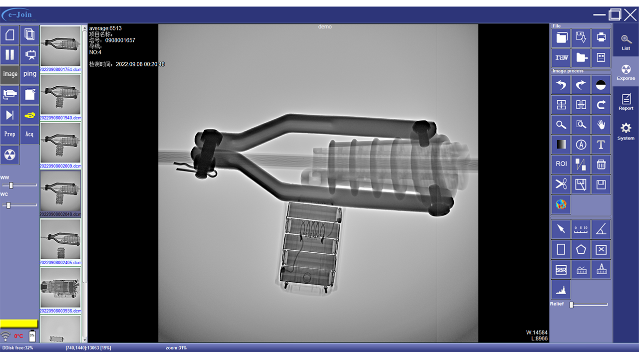 Workstation of CsI NDT Wireless Mobile Industrial Digital Imaging X-ray Detector NRL1012